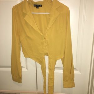 Iris long sleeve cropped shirt small